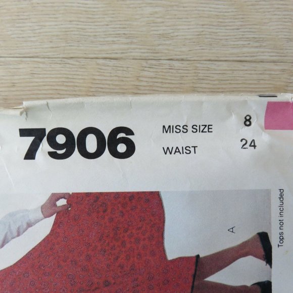 Vintage 80s McCalls 7906 Miss 8 Western Mod Full Tired Midi Skirt 2 Styles CUT - Picture 13 of 16